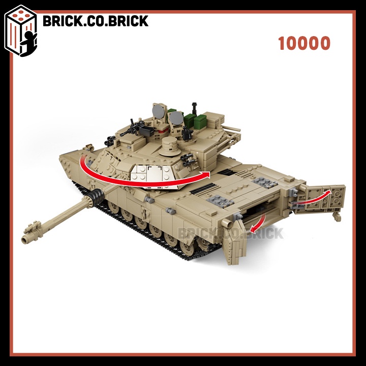 Đồ Chơi Mô Hình Lắp Ráp Xe Tăng Chủ Lực Biến Hình Hummer MBT Quân Đội Army 10000