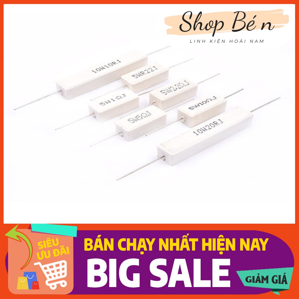 Điện trở sứ 10W 5% các loại 0.1R-10K | WebRaoVat - webraovat.net.vn