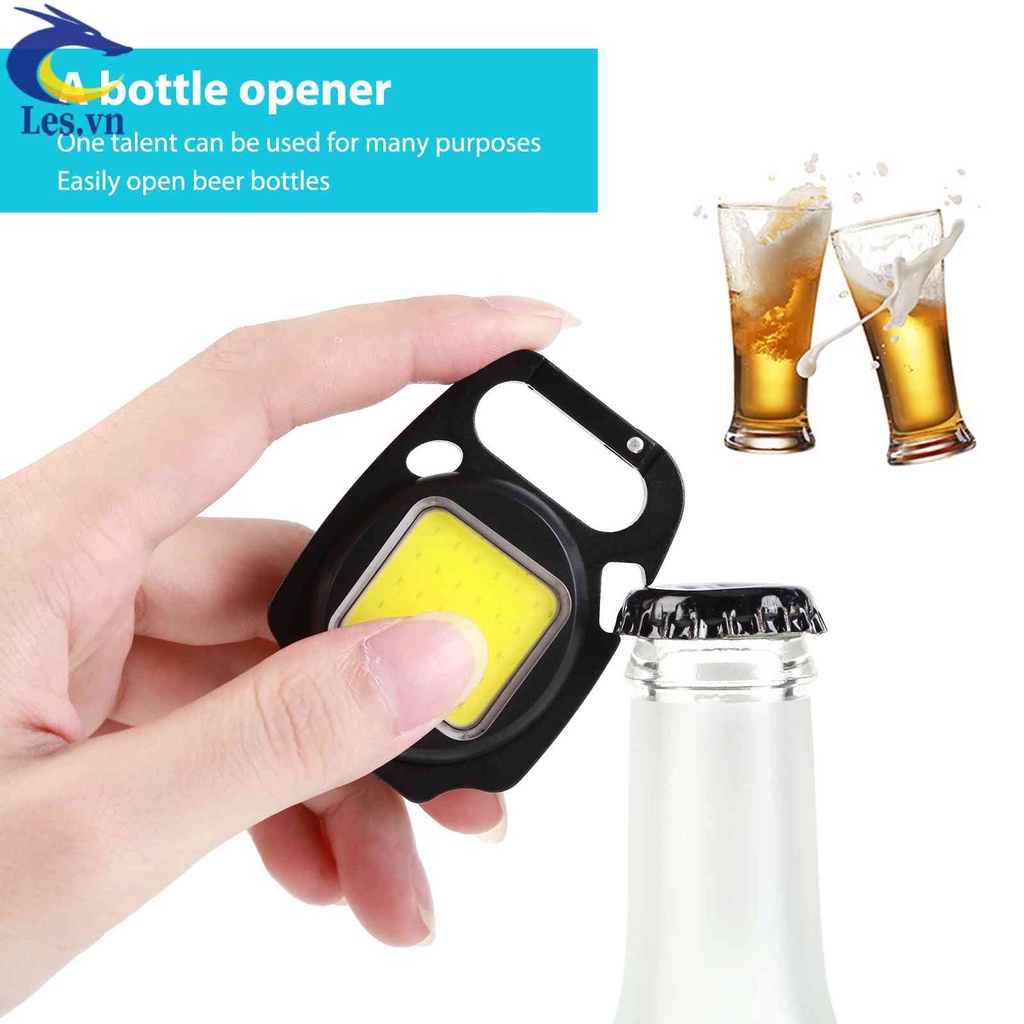 Móc Khóa Đèn LED COB 500 Lumens Bỏ Túi (Màu Đen)