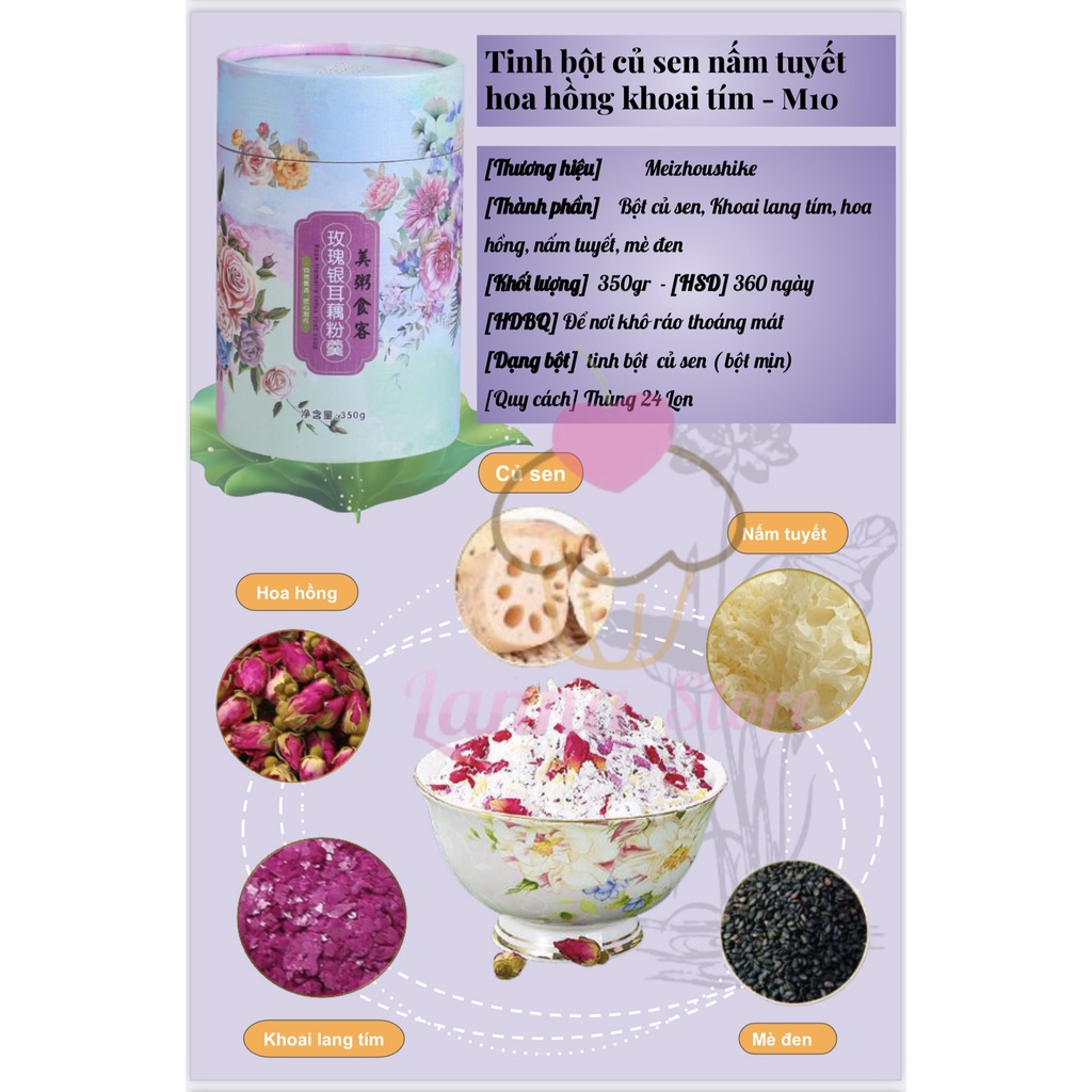 Bột Củ Sen Mix Hạt Dinh Dưỡng, Ngũ Cốc Giảm Cân, Ăn Kiêng, Eat Clean Healthy Dưỡng Nhan hiệu Meizhoushike