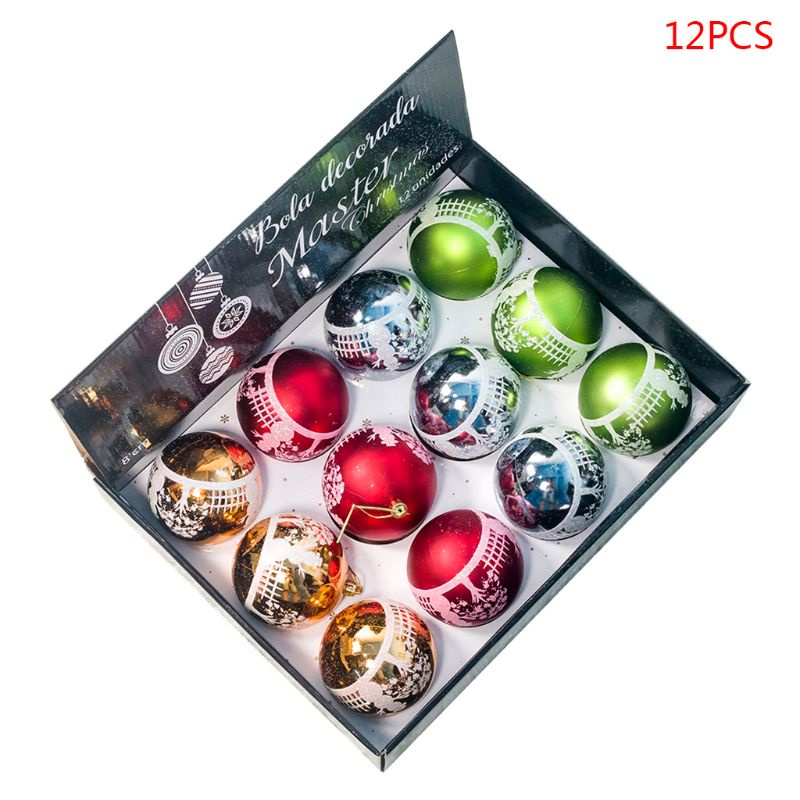 Set 12 Trái Châu 8cm Trang Trí Cây Thông Giáng Sinh / Năm Mới