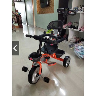 Xe đạp đẩy 3 bánh kiểu mới có bảo hiểm, để chân, cán đầy, tựa lưng, giỏ đồ