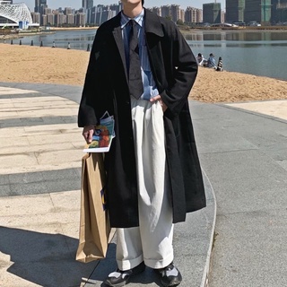 Áo khoác vest dáng dài màu trơn thoải mái phong cách mùa thu thanh lịch dành cho nam