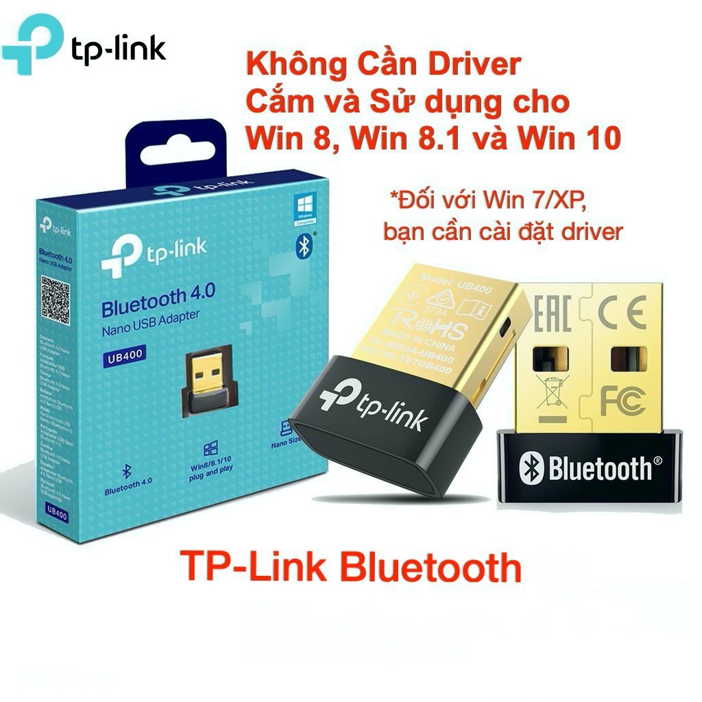 Thiết Bị Kết Nối Bluetooth 4.0 Cho PC Qua Cổng USB TPLink UB400 Phạm Vi Kết Nối 10m