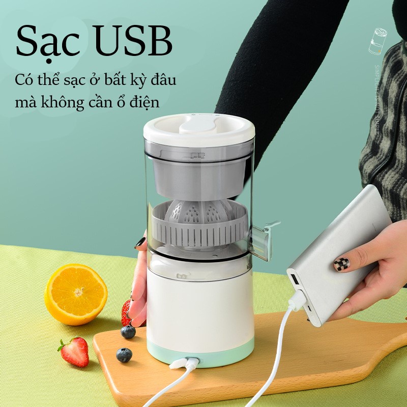 Máy Vắt Cam Vắt Hoa Quả Tự Động Sử Dụng Sac USB Tiện Lợi - LAVITA