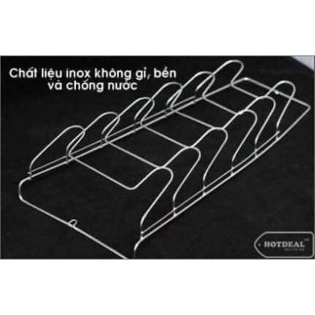 Giá cài vung xoong inox loại dày (6 khuyên)