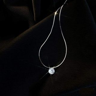 Dây chuyền vòng cổ bạc ý 925 dây trơn mặt 1 đá
