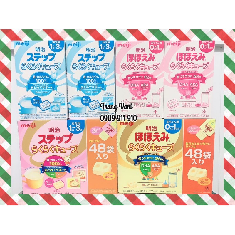 Sữa Meiji dạng thanh Nội Địa Nhật 0-1 và 1-3 27gx24 thanh