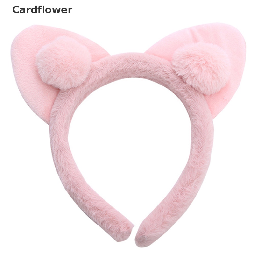 &lt; Cardflower &gt; Kẹp Tóc Rửa Mặt Hình Tai Mèo Bằng Lông Nhung Dễ Thương Thanh Lịch Và Tinh Tế Dành Cho Bạn Nữ