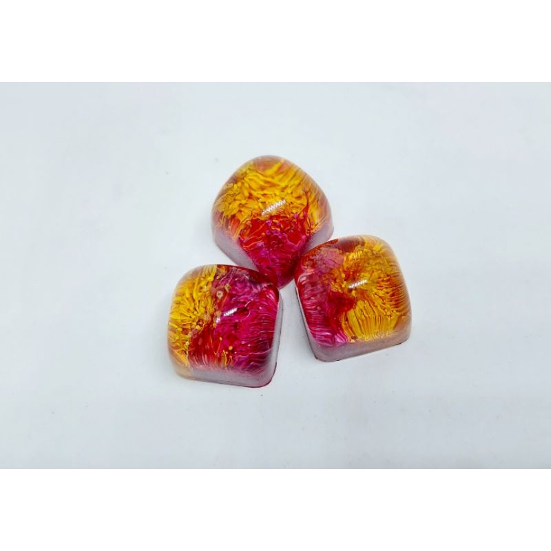 Keycap DOM profile artisan tone đỏ vàng trang trí bàn phím cơ