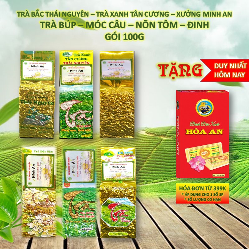 Trà bắc Thái Nguyên ngon tận xưởng 100g , 7 loại chè Tân Cương rang sao thủ công TRAMINHAN