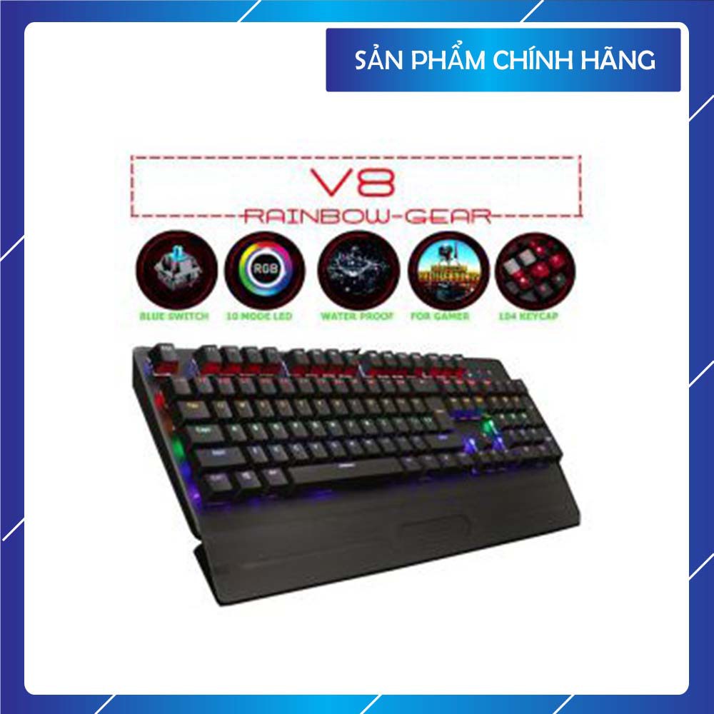 Bàn phím cơ chuyên dụng chơi game cao cấp Rainbow GEAR V8 LED RGB 16 triệu màu, dây cứng cáp dài 1.8m, usb 2.0