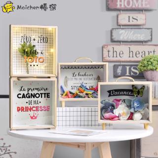 Hộp Đựng Tiền Tiết Kiệm Bằng Gỗ Trong Suốt 365 Ngày Phong Cách Bắc Âu Sáng Tạo