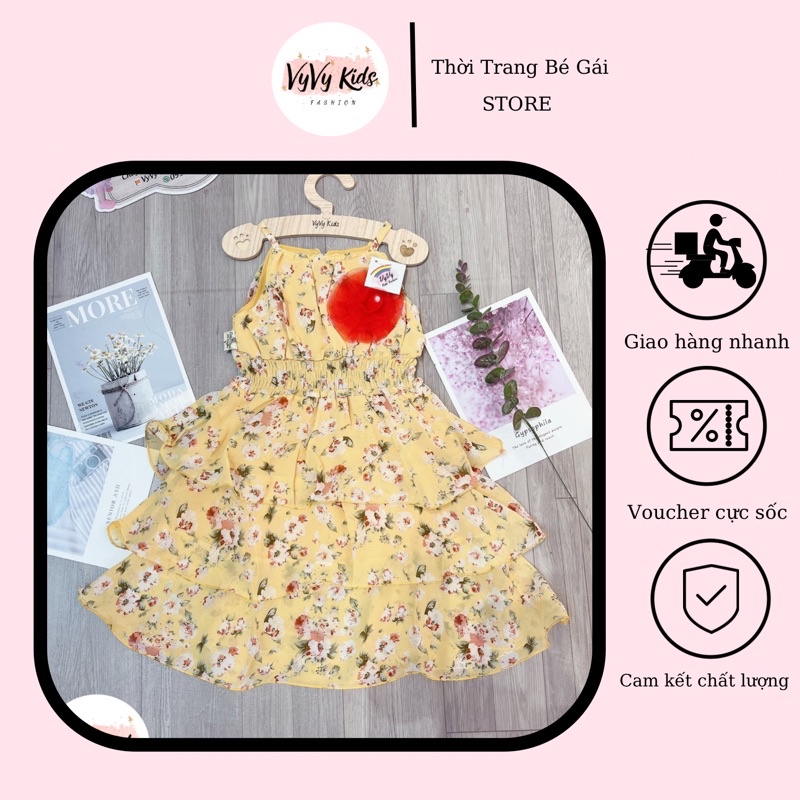 ⚡𝐇𝐎𝐓 𝟐𝟎𝟐𝟐⚡ Đầm bé gái, váy bé gái hoa nhí phối hoa hồng thời trang, đồ bé gái VyVy Kids Fashion