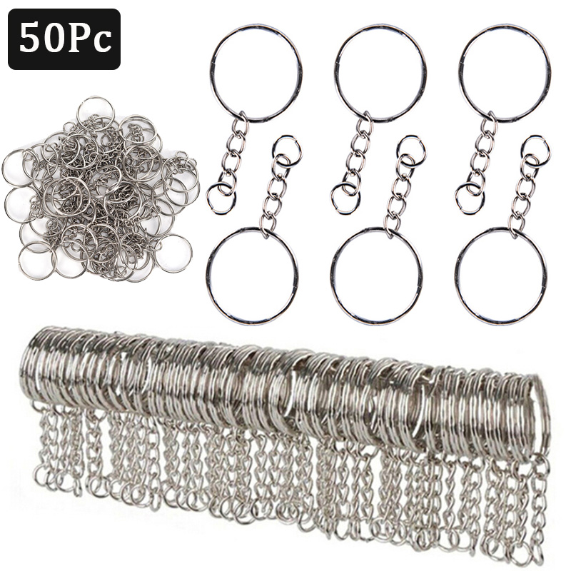 50 Móc khóa hình tròn 25mm chất lượng cao