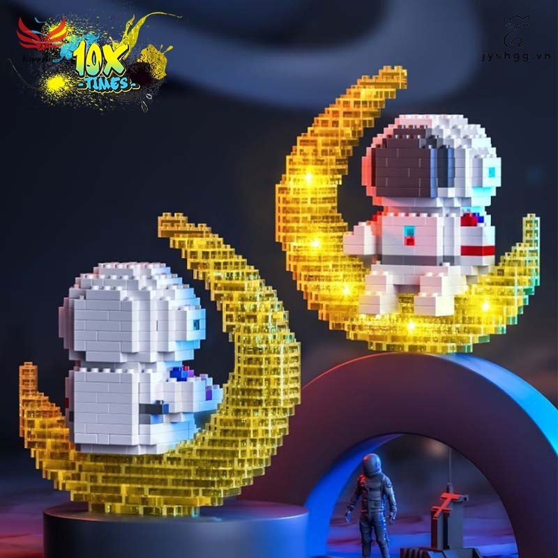 Lego 3d phi hành gia phát sáng lấp lánh dễ thương có đèn, quà tặng bạn gái, quà tặng sinh nhật 10xtimes