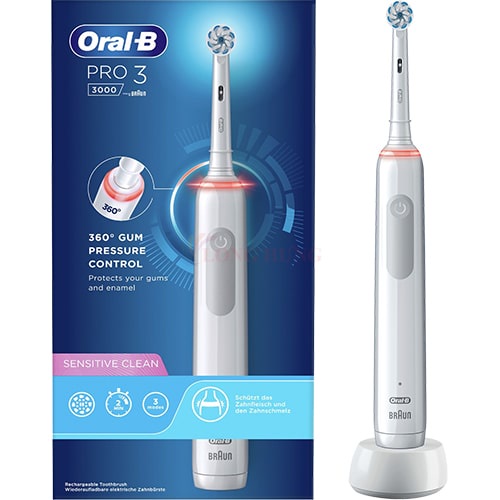 Bàn chải điện Oral-B Pro 3 3000 Sensitive Clean - Hàng nhập khẩu