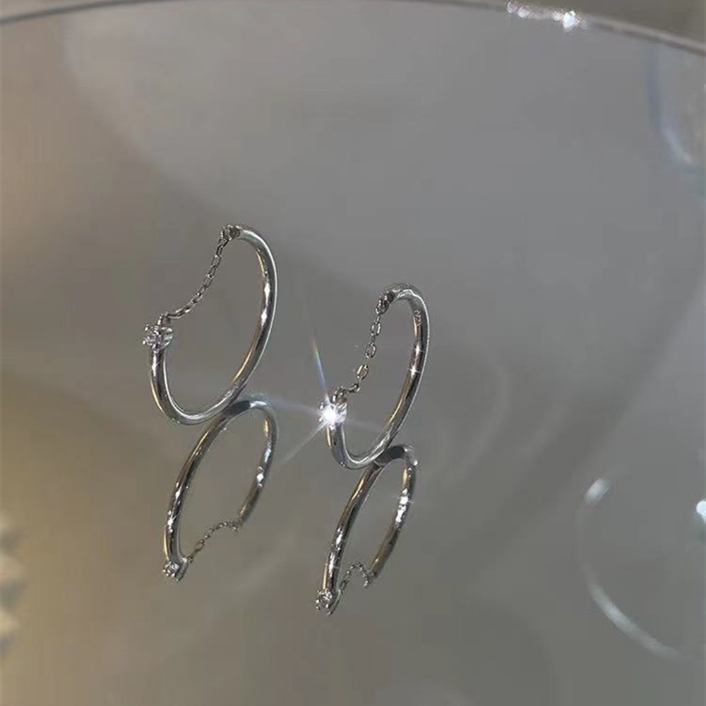 Nhẫn Đính Đá Zircon Dạng Hở Phong Cách Hàn Quốc Đơn Giản Cho Nữ