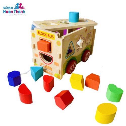 Đồ chơi trí tuệ thông minh mô phỏng Đồ chơi xe thả hình bằng gỗ trẻ emmô phỏngđồ chơi giáo dục sớm cho bé 1-3 tuổi