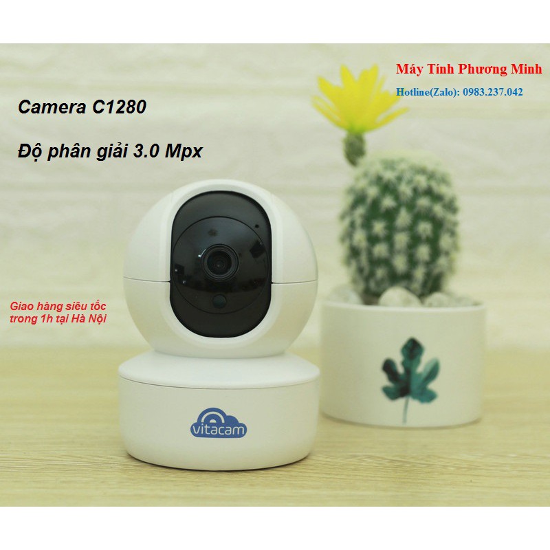 Camera IP Vitacam C1280 độ phân giải 3.0Mpx 1920P - Hàng Chính Hãng Bảo Hành 2 Năm