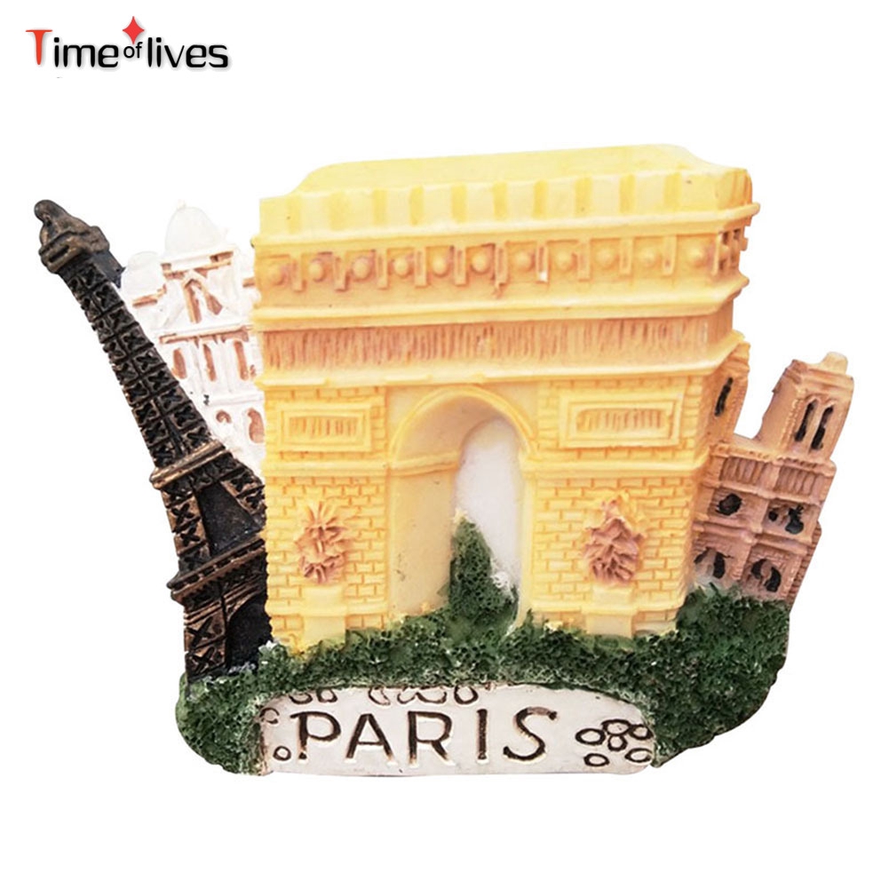 TF▶ Notre Dame DE Paris 3D Fridge Magnet Craft Arc DE Triomphe France Tourist Souvenir Gift