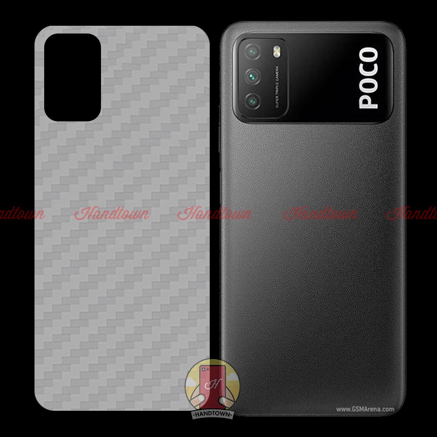 Miếng Dán Lưng Cacbon Xiaomi Poco M3 pocoM3 Không Full Viền Bảo Vệ Mặt Lưng Máy Khỏi Bụi Bẩn Chống Trầy Xước Va Đập