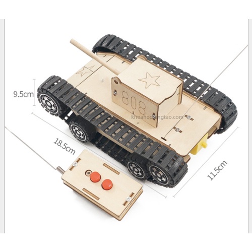 Đồ chơi xe tăng gỗ điều khiển từ xa