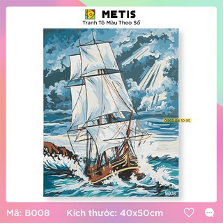 Tranh Tô Màu Theo Số Vượt Qua Bão Táp Số Hoá - Đã Căng Khung Sẵn METIS B008