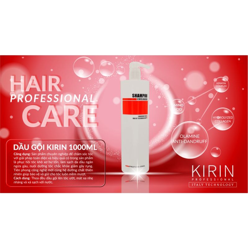 Dầu gội collagen cao cấp phục hồi tóc khô xơ, hư tổn, giữ màu, sạch gàu 1000ml