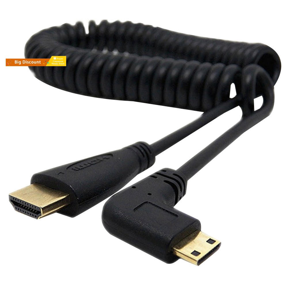 Cáp chuyển đổi Mini HDMI sang HDMI bẻ góc 90 độ cho SLR PC