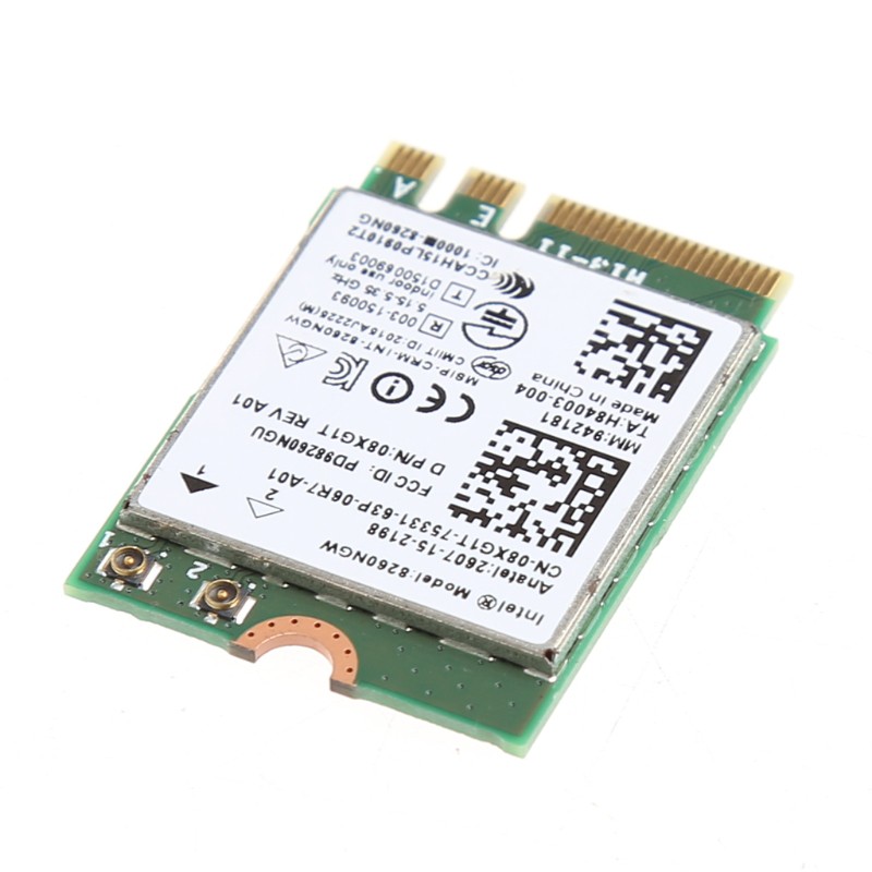 Thẻ Wifi 2 râu 867M V4.2 M.2 cho Intel 8260 AC Dell 8260