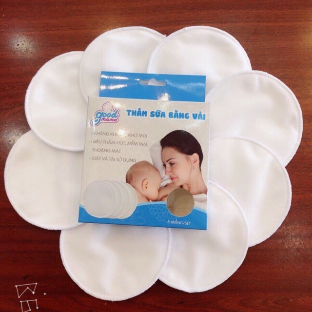 Miếng lót thấm sữa bằng vải GoodMama, hàng cao cấp _ PK38