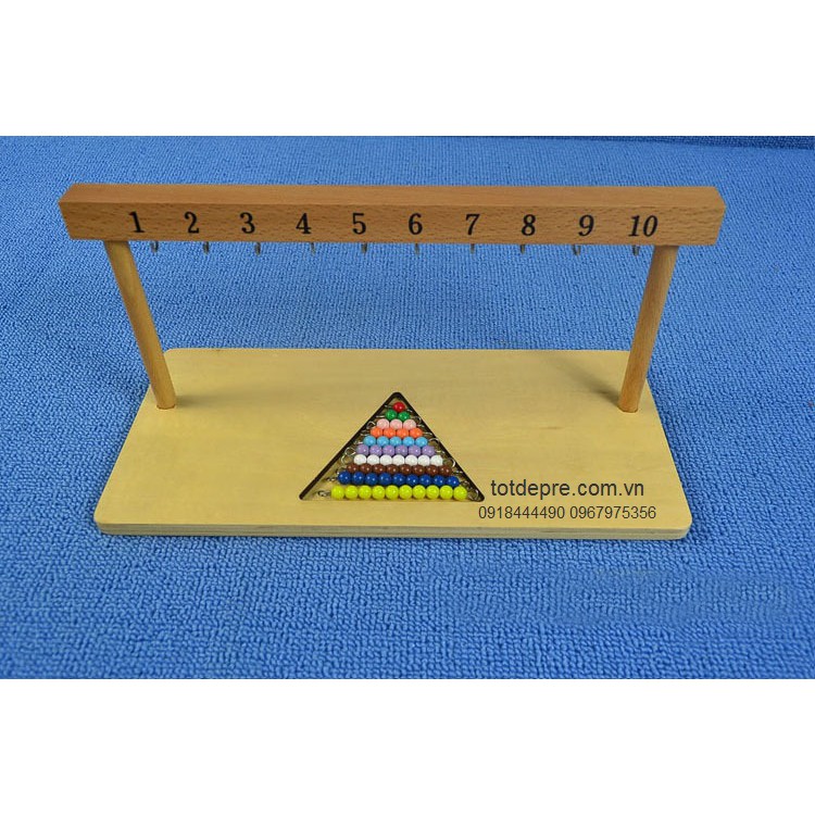 Đồ chơi gỗ Giáo cụ Montessori treo hạt học số và lượng