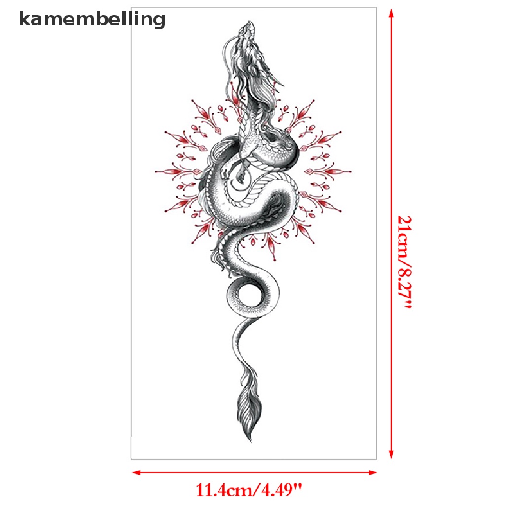 Kamembelling Miếng Dán Hình Xăm Tạm Thời Họa Tiết Hoa Quyến Rũ