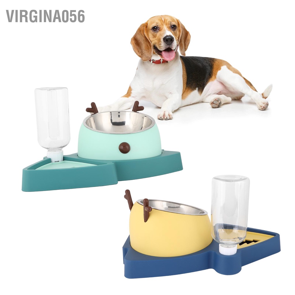 Có thể bán buôn Bộ nạp thức ăn cho vật nuôi và bộ phân phối nước tự động với bát thép không gỉ có thể tháo rời vừa nhỏ Virgina056 Hàng giao ngay