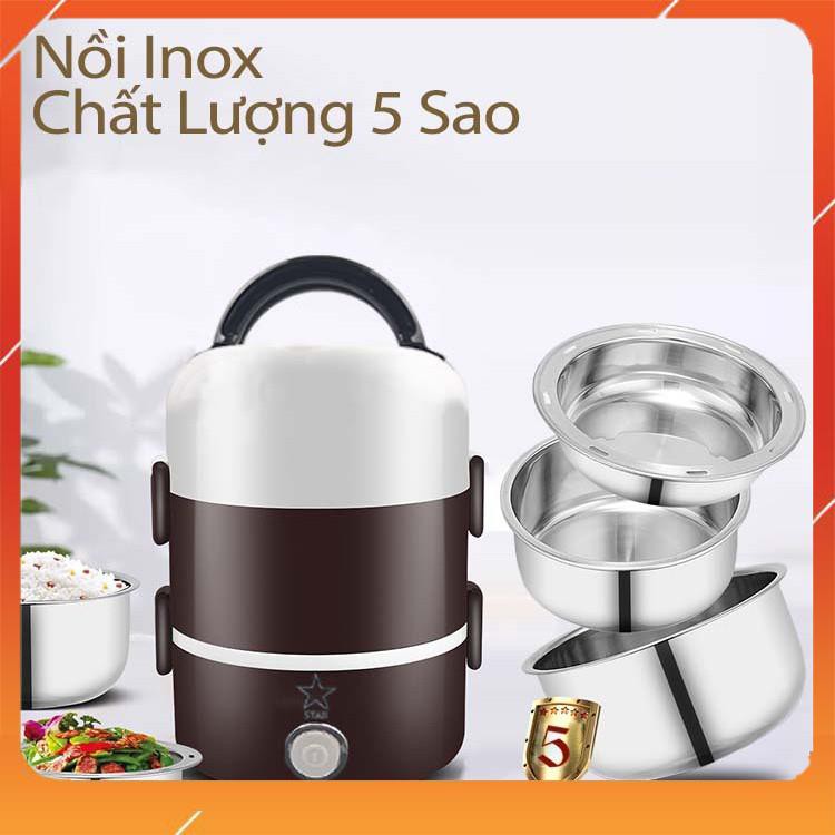 Cặp Lồng ❤️FREESHIP❤️ Cắm Điện 3 Tầng ruột inox Cao Cấp Giữ Nóng Thức Ăn Liên Tục