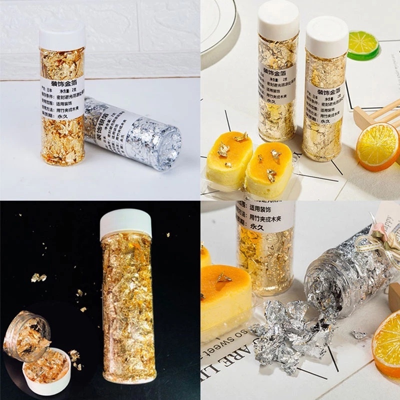 [2g Lá Vàng Schabin Flakes Trang Trí Bánh Kem / Sô Cô La DIY