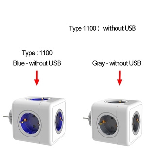 Powercube Power Strip Socket EU Plug Power Strip USB Multi Smart Plug Socket