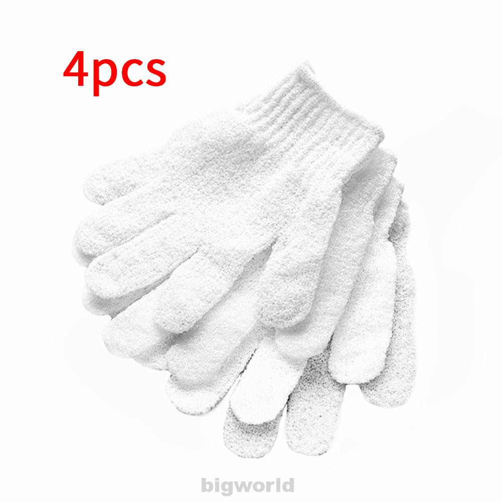 4pcs Cleaner Exfoliating Massage Scrub White Candy Color Cleansing Face/legs/body Shower Gloves