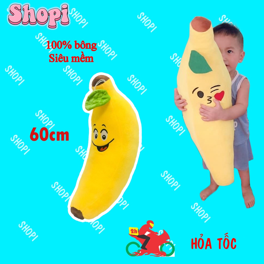 Gấu bông hình trái chuối cảm xúc 60cm - Gối ôm hình trái chuối cảm xúc cute