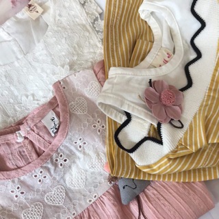 Cobo váy nhí cotton thô ren