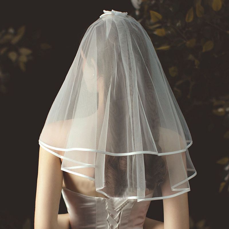 Mạng Che Mặt Vải Tuyn Thắt Nơ Xinh Xắn Cho Cô Dâu