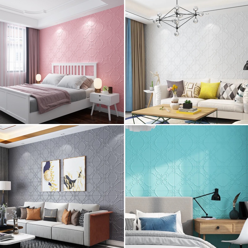 3D Giấy dán tường Keo dán chống thấm nước Xốp dán tường 35x35cm