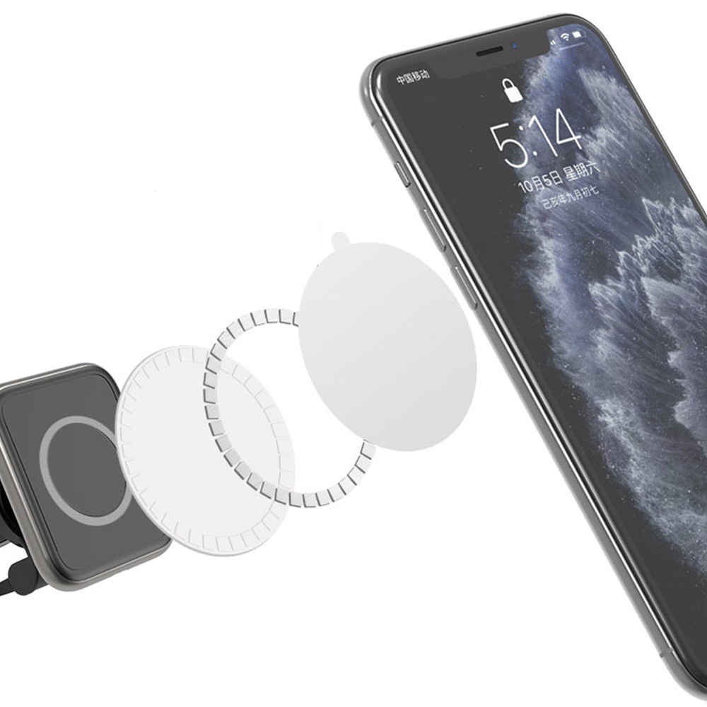 Đế Sạc Điện Thoại Không Dây Có Nam Châm Hít Gắn Xe Hơi Cho iPhone / Samsung / Xiaomi