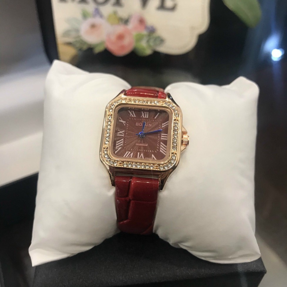 [Hàng mới về] Đồng hồ nữ mặt vuông đính đá Bolun chính hãng 3T Swatch | BigBuy360 - bigbuy360.vn