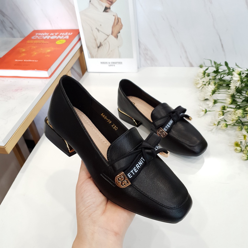 Giày bệt nữ, giày moca mũi vuông cao 3p siêu êm, siêu mêm, form dáng ôm chân - hàng xịn fullbox B Shoes