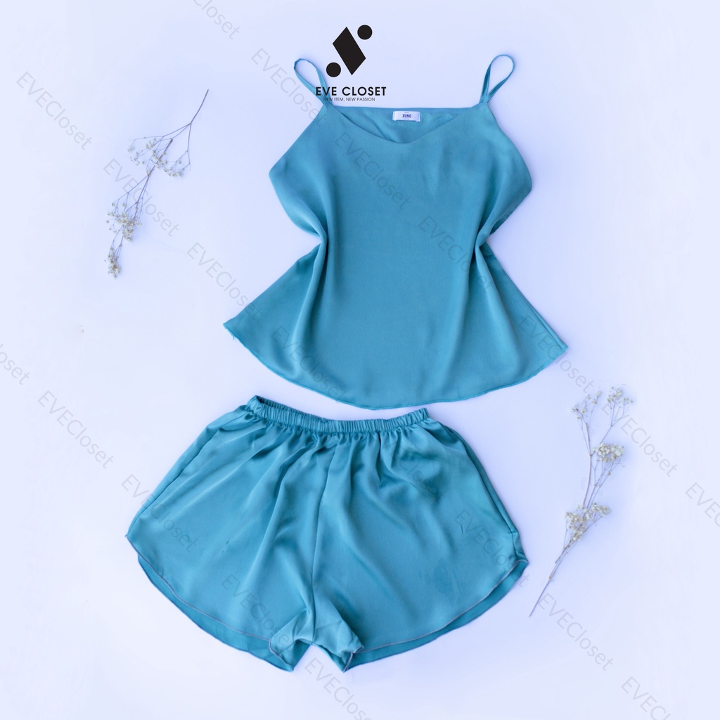 Đồ bộ nữ mặc nhà 2 dây, Đồ bộ lụa quần đùi mềm mát – Hàng thiết kế - EveCloset | BigBuy360 - bigbuy360.vn