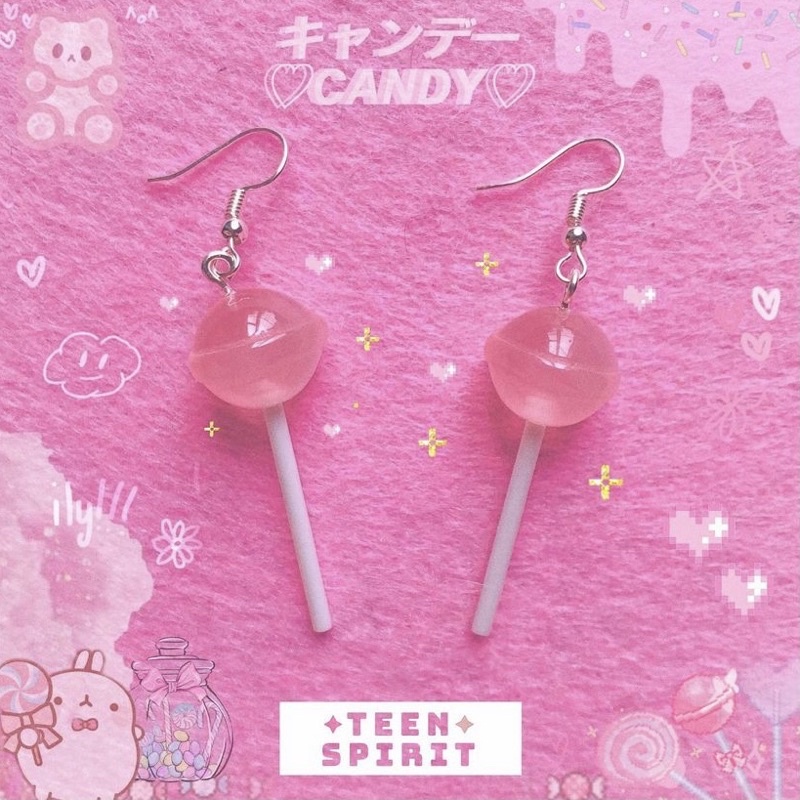 Khuyên tai hình kẹo mút