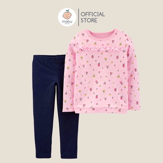 Bộ dài tay hồng hoa nhí xuất xịn Carters cho bé gái