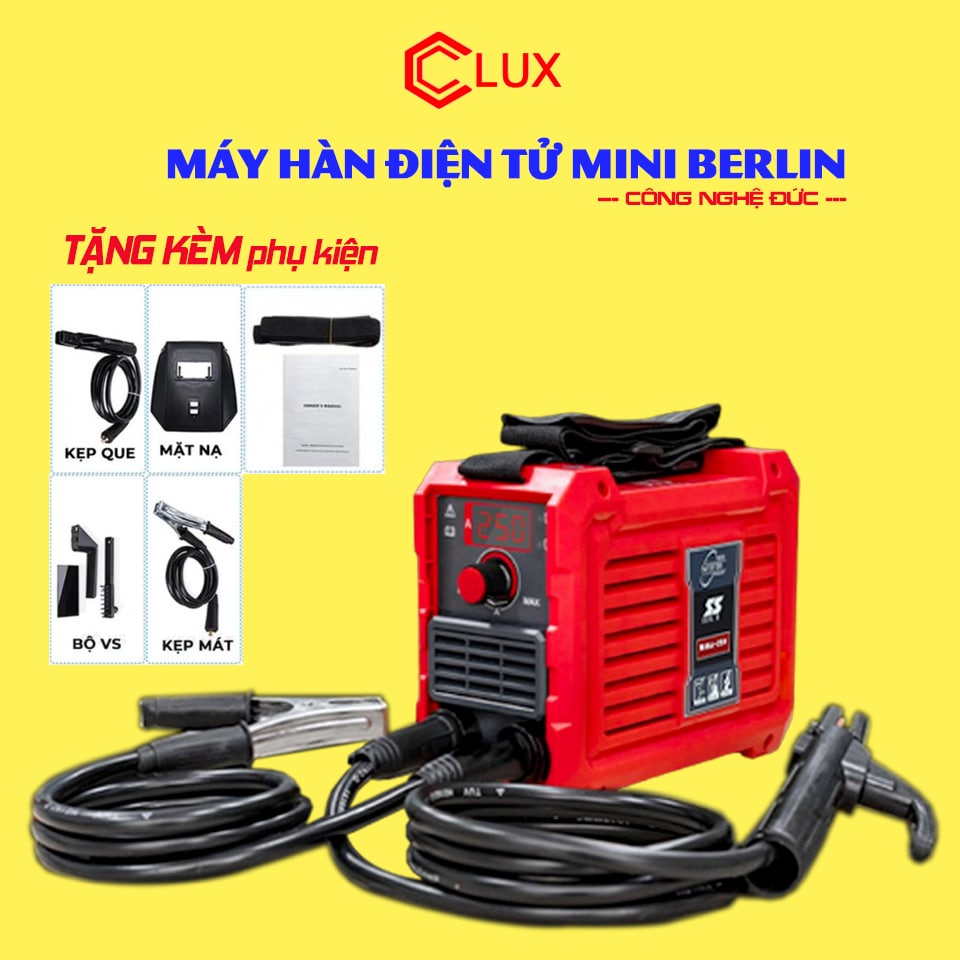 Máy hàn điện tử mini Berlin, máy hàn cầm tay chính hãng đầy đủ phụ kiện tặng hộp đựng, mặt nạ chắn